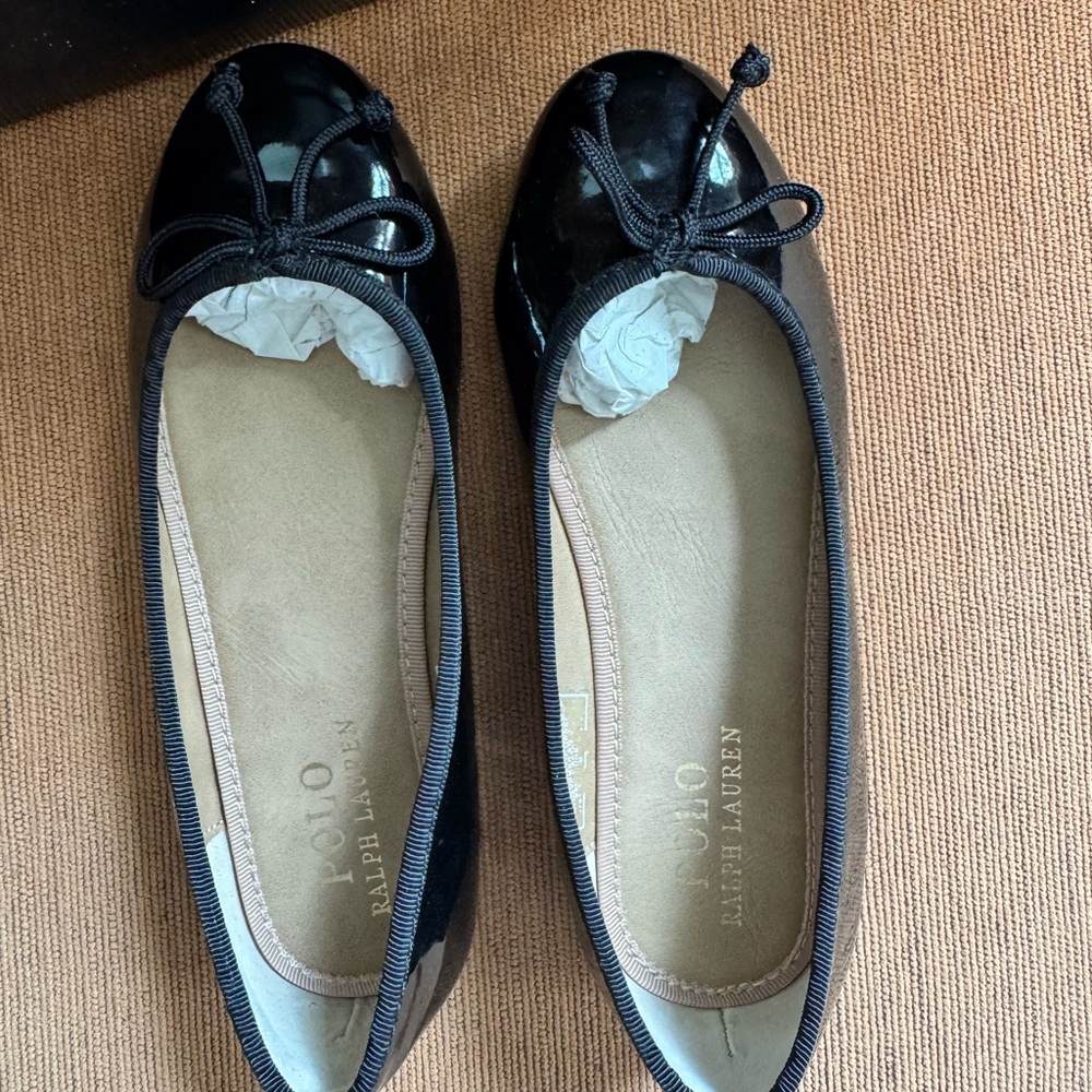 Ralph Lauren Black Dress Shoes with Patent Leather Finish